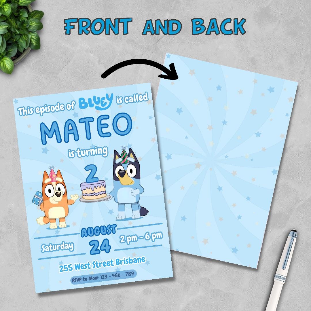 3 Size Bluey Template Set