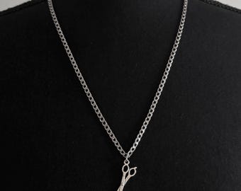 Sapphic Scissors Necklace | Lesbian Pride Jewelry | Stainless Steel Curb Chain | WLW Charm Necklace