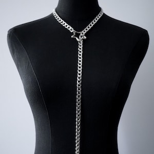 Stainless Steel Slip Chain Necklace | Heart, O-Ring, Star or Ouroboros | Day Collar Lariat image 5