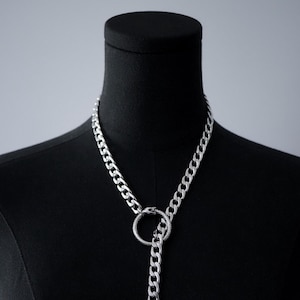Stainless Steel Slip Chain Necklace | Heart, O-Ring, Star or Ouroboros | Day Collar Lariat Infinity Snake