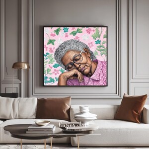 Black Granny Art Print: Heartfelt Tribute (Digital Download)