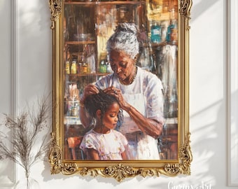 African American Grandmother Art Print | Black Family Heritage (Digital Download) 5GHND