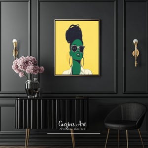 Black Woman Art Print: Stylish Portrait, Home Office Decor (Digital Download)
