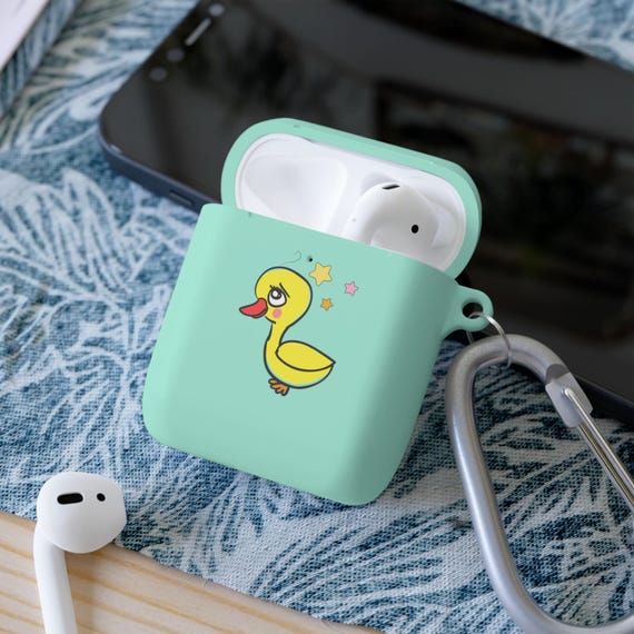 Cute Duck Airpods Pro Case Cover With Keychain, AirPod Case 1st