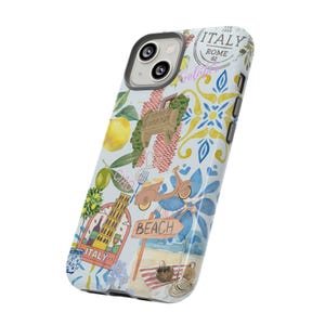 Kokette Sommer Collage Handyhülle, italienische Küsten Italien Handyhülle iPhone 16 15 14 13 12 11 Samsung Galaxy S24 S23 S22 Google Pixel