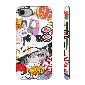 Manga Japanese Kawaii Collage Tough Phone Case K-Drama Stamp Moodboard  Cover for iPhone, Samsung Galaxy and Google Pixel