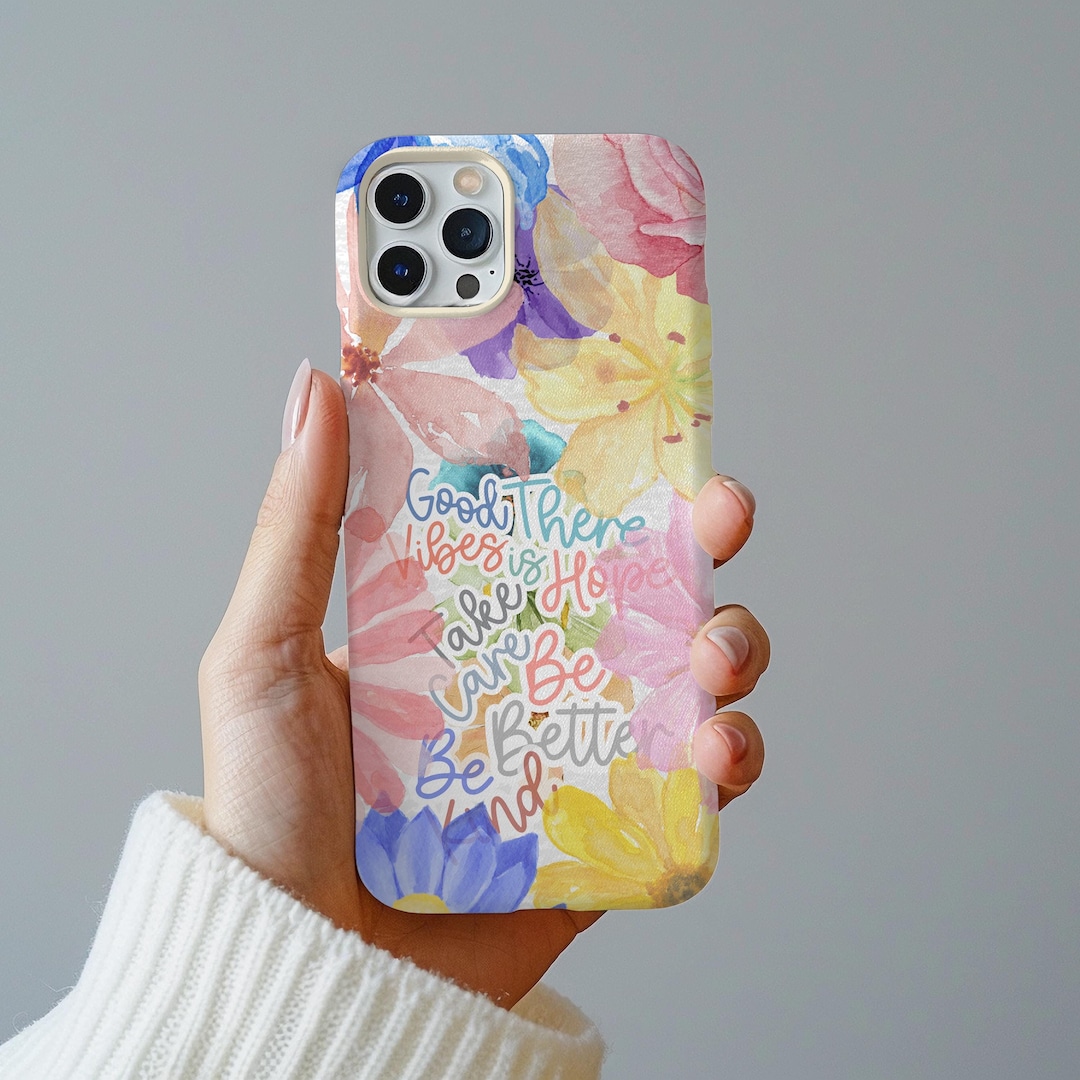 Picture of Motivational Phone Case Watercolor Flower With Quotes Case for Iphone ...
