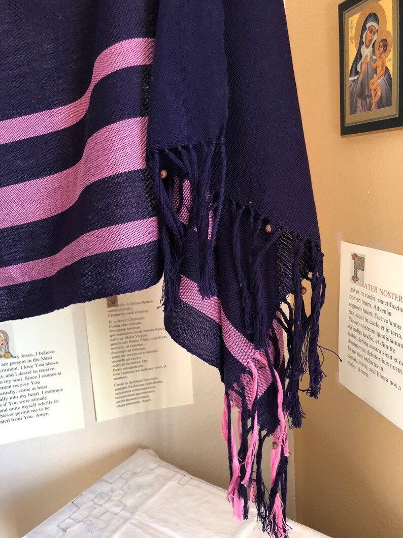 Handwoven Catholic Rosary Prayer Shawl for Lent and Advent Etsy