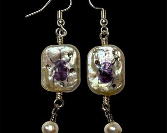 Süßwasserperlen-Ohrhänger in Silber