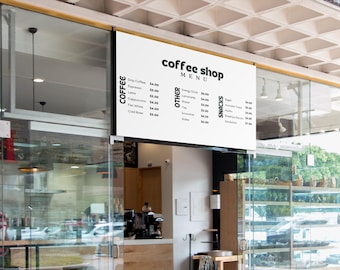 メニュー、カフェメニュー、コーヒーショップメニュー、プリント、カスタマイズ可能、モダン、コーヒー、マーケティング、広告