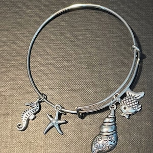 Sea Life Silver Bangle