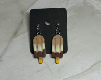Chocolate Popsicle Stud Earrings