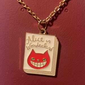 Alice In Wonderland Book Necklace | Gold