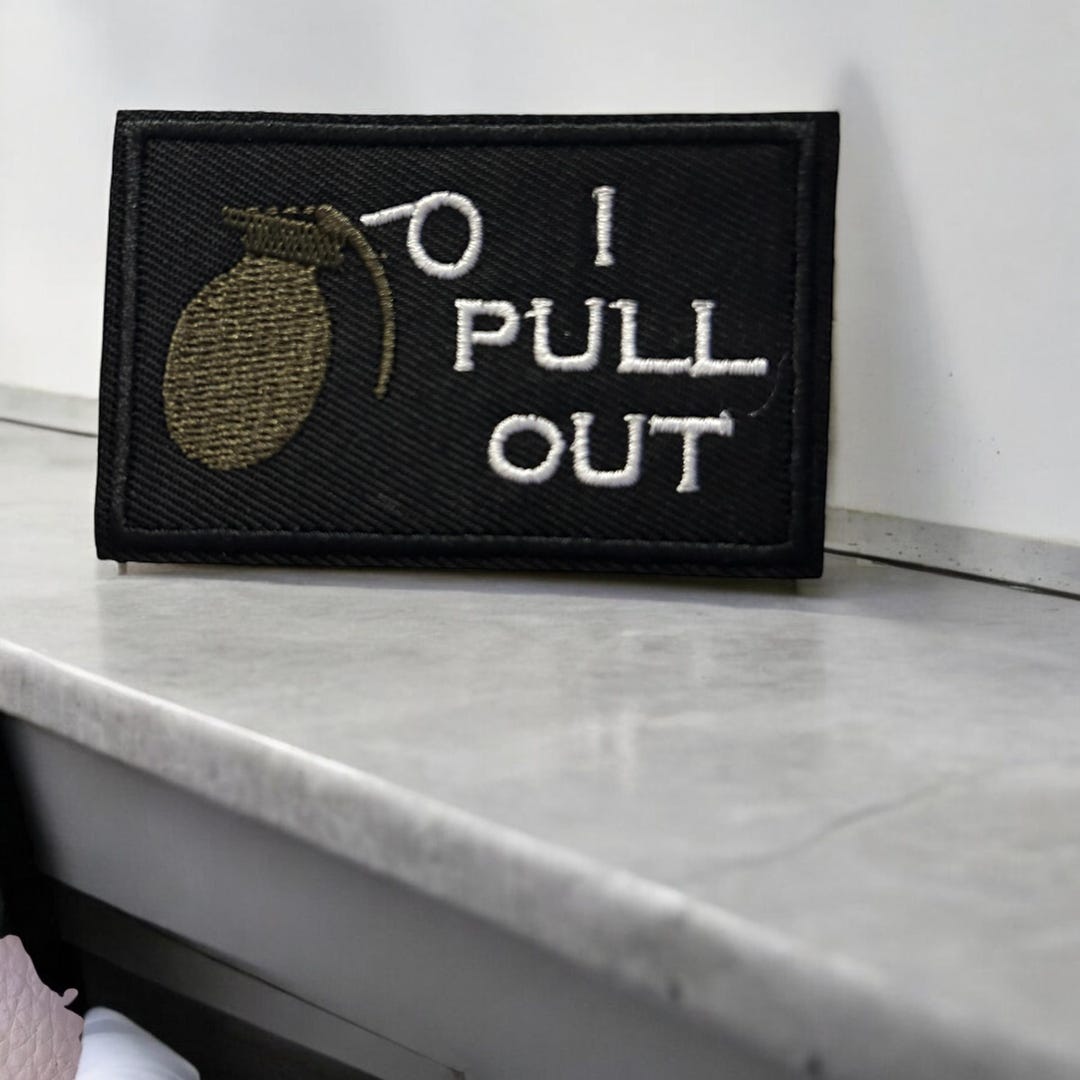 I Pull Out Grenade Embroidered Patch – Funny Biker Applique - Etsy