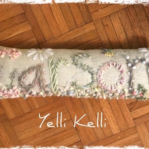 Freehand Embroidered Bohemian Letters Name Pillow Personalized Custom Made Up To FIVE Letters YelliKelli image 3