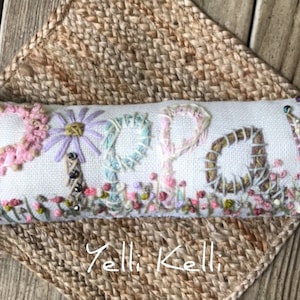 Freehand Embroidered Bohemian Letters Name Pillow Personalized Custom Made Up To FIVE Letters YelliKelli image 1