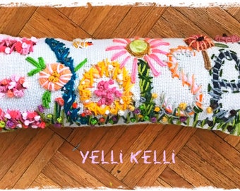 Freehand Embroidered Bohemian Letters Name Pillow Custom Made for SIX LETTERS
