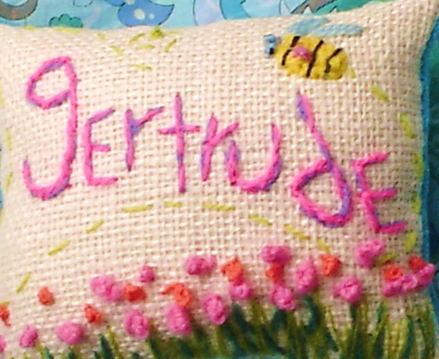 Freehand Embroidered Name MINI Pillow Made To Order YelliKelli Etsy