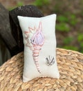 Little Shells Hand Embroidered Mini Pillow Ready to Ship YelliKelli