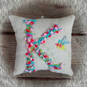 Bohemian Letter Mini Pillow Made To Order Any Letter Any Color Any Small Accent YelliKelli image 4