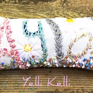 Freehand Embroidered Bohemian Letters Name Pillow Personalized Custom Made Up To FIVE Letters YelliKelli image 4