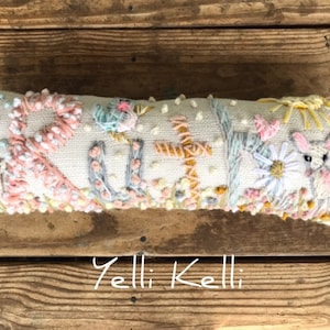 Freehand Embroidered Bohemian Letters Name Pillow Personalized Custom Made Up To FIVE Letters YelliKelli image 2