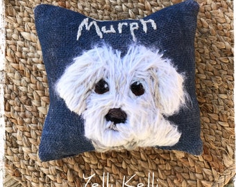 Dog or Pet Portrait Mini Pillow Made to Order YelliKelli