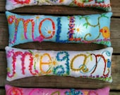 Freehand Embroidered Bohemian Letters Name Pillow Personalized Custom Made Up To Five Letters YelliKelli