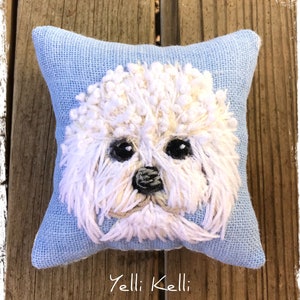 Dog Portrait Mini Pillow Made to Order YelliKelli