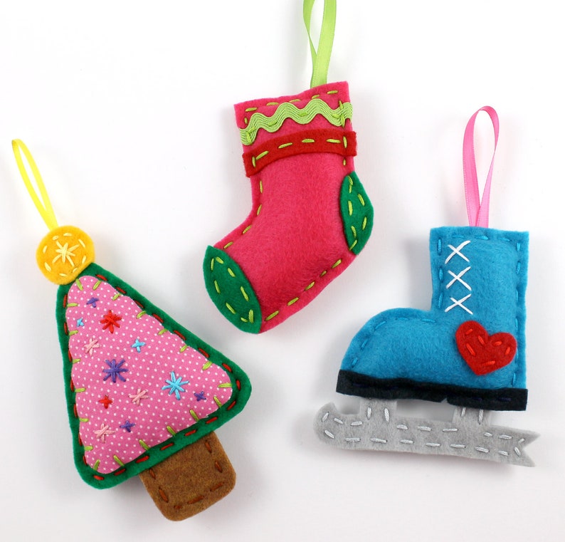Christmas Ornaments. PDF Pattern. Felt Ornaments. Digital Etsy Australia