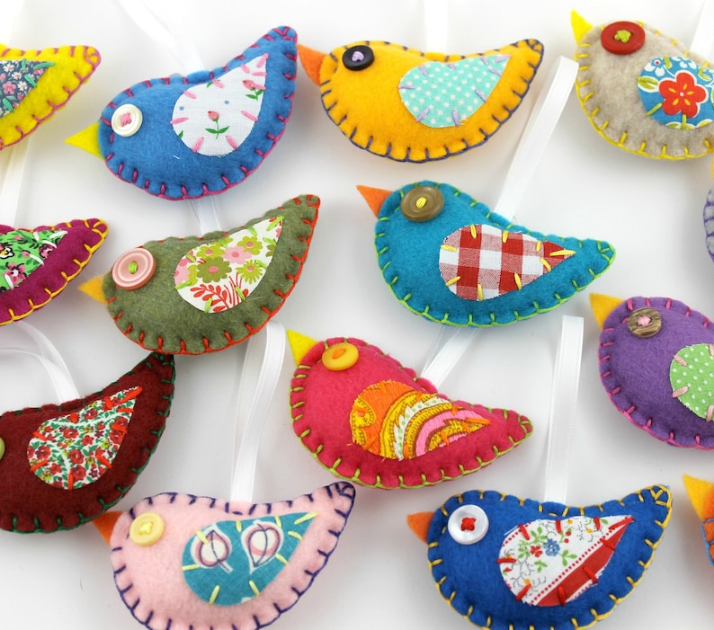 Felt Bird Ornament Pattern. PDF Pattern. Bird Design. Digital Etsy