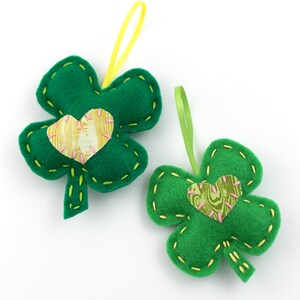 Lucky Shamrock Ornaments Felt Handmade