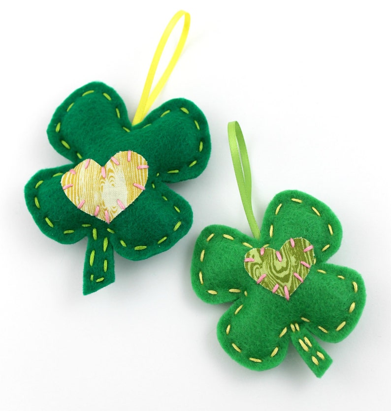 Lucky Shamrock Ornaments Felt Handmade