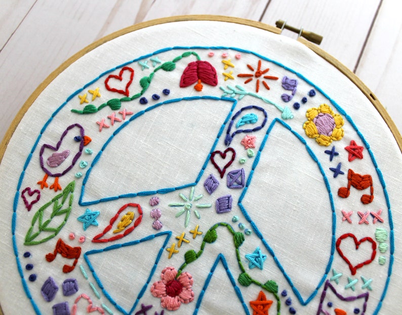 Peace sign hand embroidery digital nwcvq embroidery  etsy Peace sign hand embroidery digital nwcvq embroidery  etsy