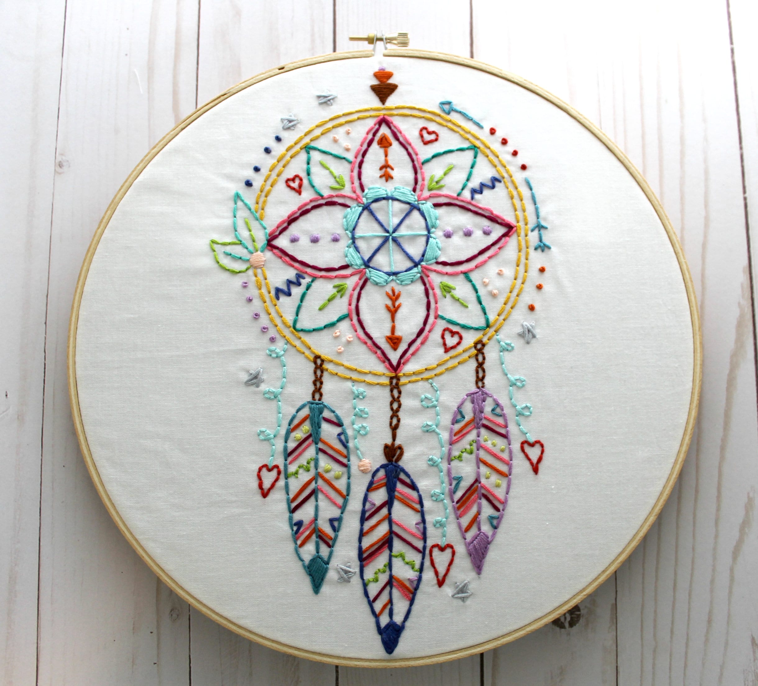 Dreamcatcher. Embroidery Pattern. Hand Embroidery. PDF Etsy Australia