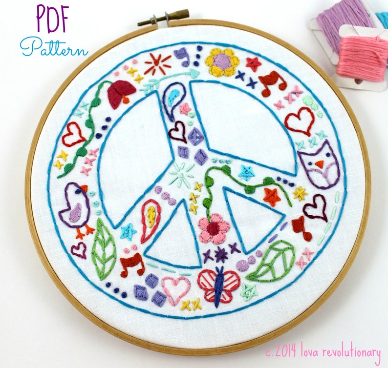 Peace sign hand embroidery digital nwcvq embroidery  etsy Peace sign hand embroidery digital nwcvq embroidery  etsy