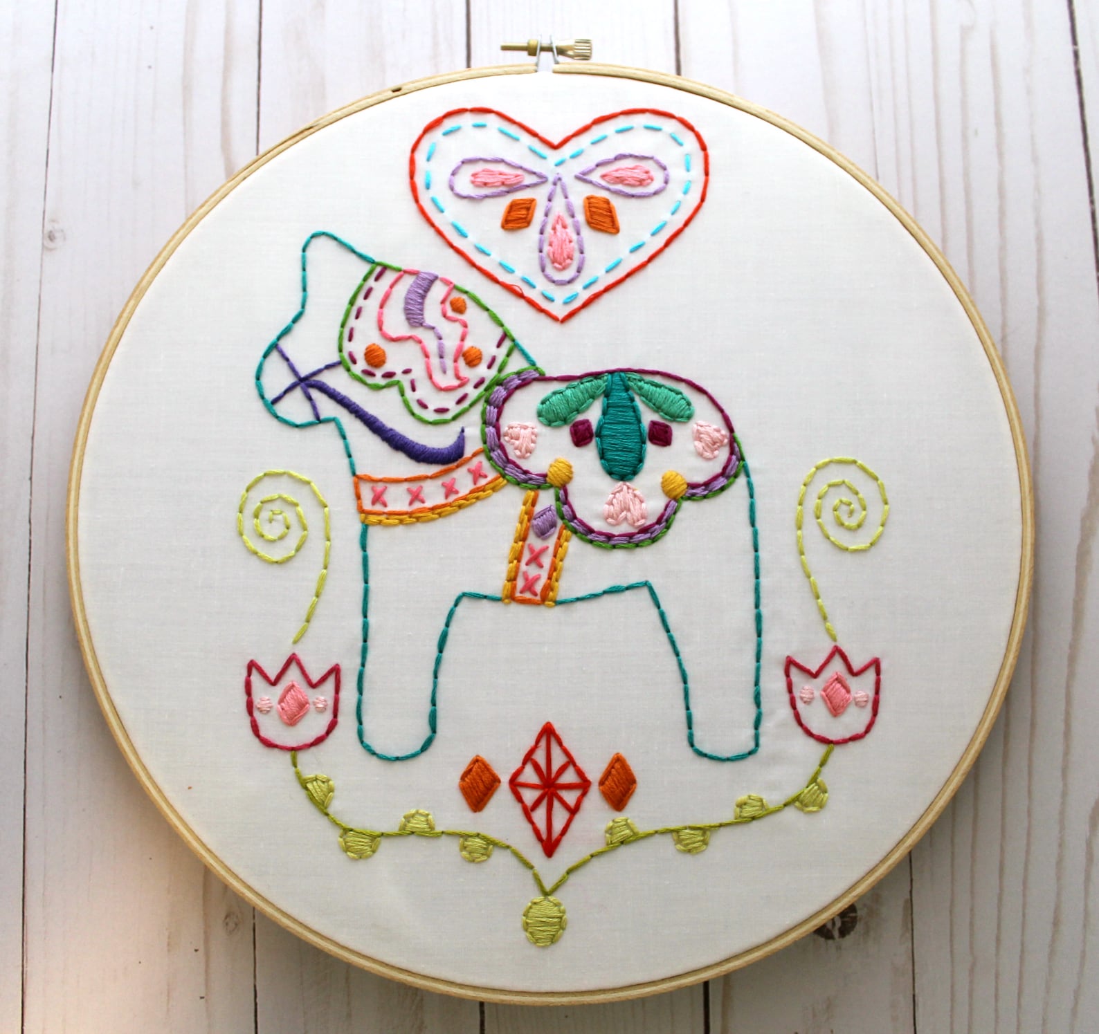 Dala Horse. Hand Embroidery Pattern. Embroidery Designs. Etsy