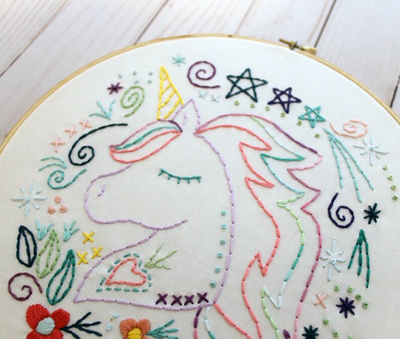 Unicorn Embroidery Pattern. Hand Embroidery. PDF Pattern. | Etsy