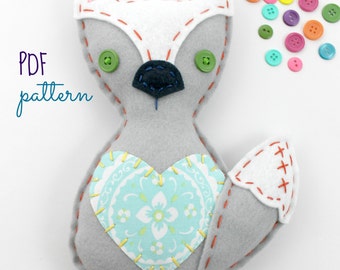 Felt Fox Plush Toy. Sewing Pattern. Hand Sewing. Hand Embroidery. Kids Crafts. Beginner Tutorial. Digital Pattern. Woodland Decor. Softie.