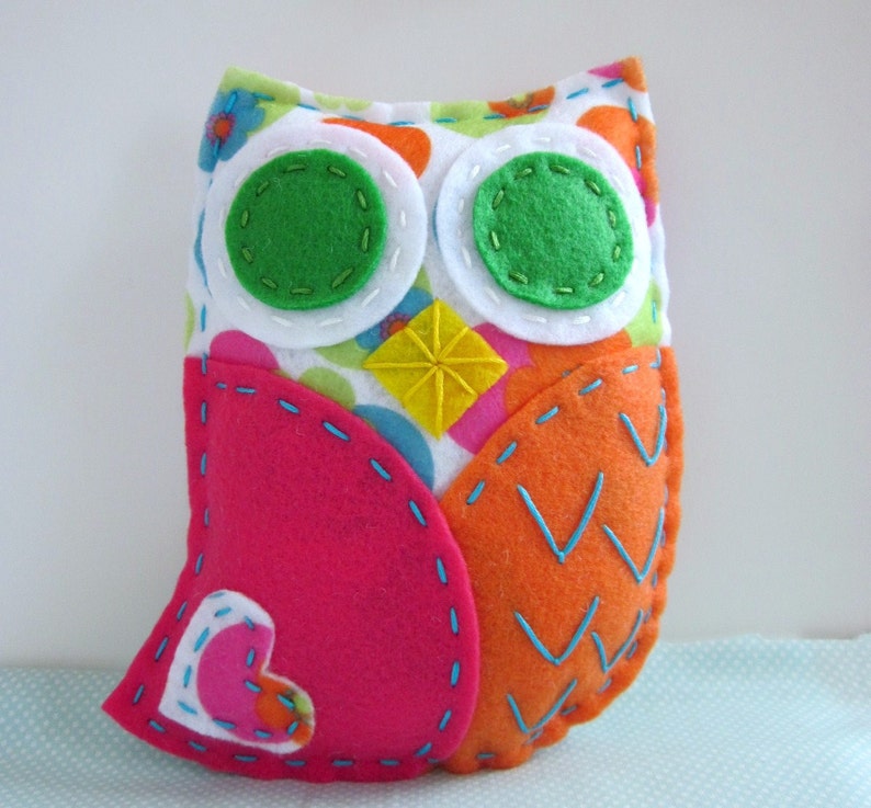 Felt Owl Pattern. Sewing Pattern. Hand Embroidery. Hand Stitched. Woodland Owl. Beginner Tutorial. Kids Crafts. Owl Softie. Digital Pattern image 4