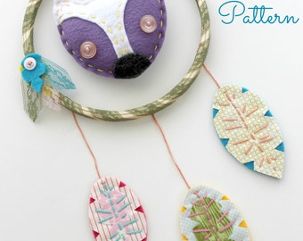 Felt Fox Dreamcatcher Embroidery Hoop Art: Sewing Pattern (PDF)