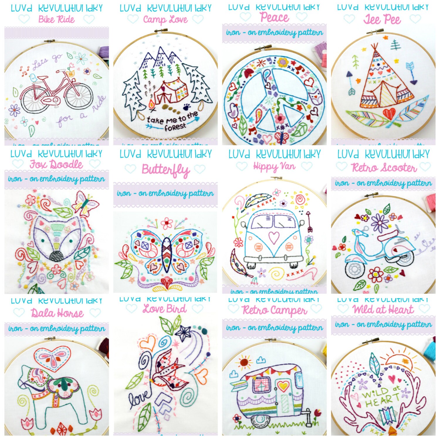 Snarky Embroidery Pattern Transfers Set of 10 Reusable Iron-On