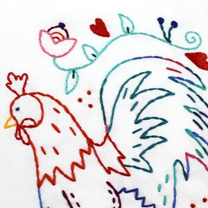 Rooster. Hand Embroidery Pattern. Embroidery Design. Chickens. Coop. Cockadoodledo. Farm house. Country life. Chicken Lover. Embroidery Hoop image 3