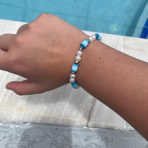 Pearl ocean clay bead bracelet