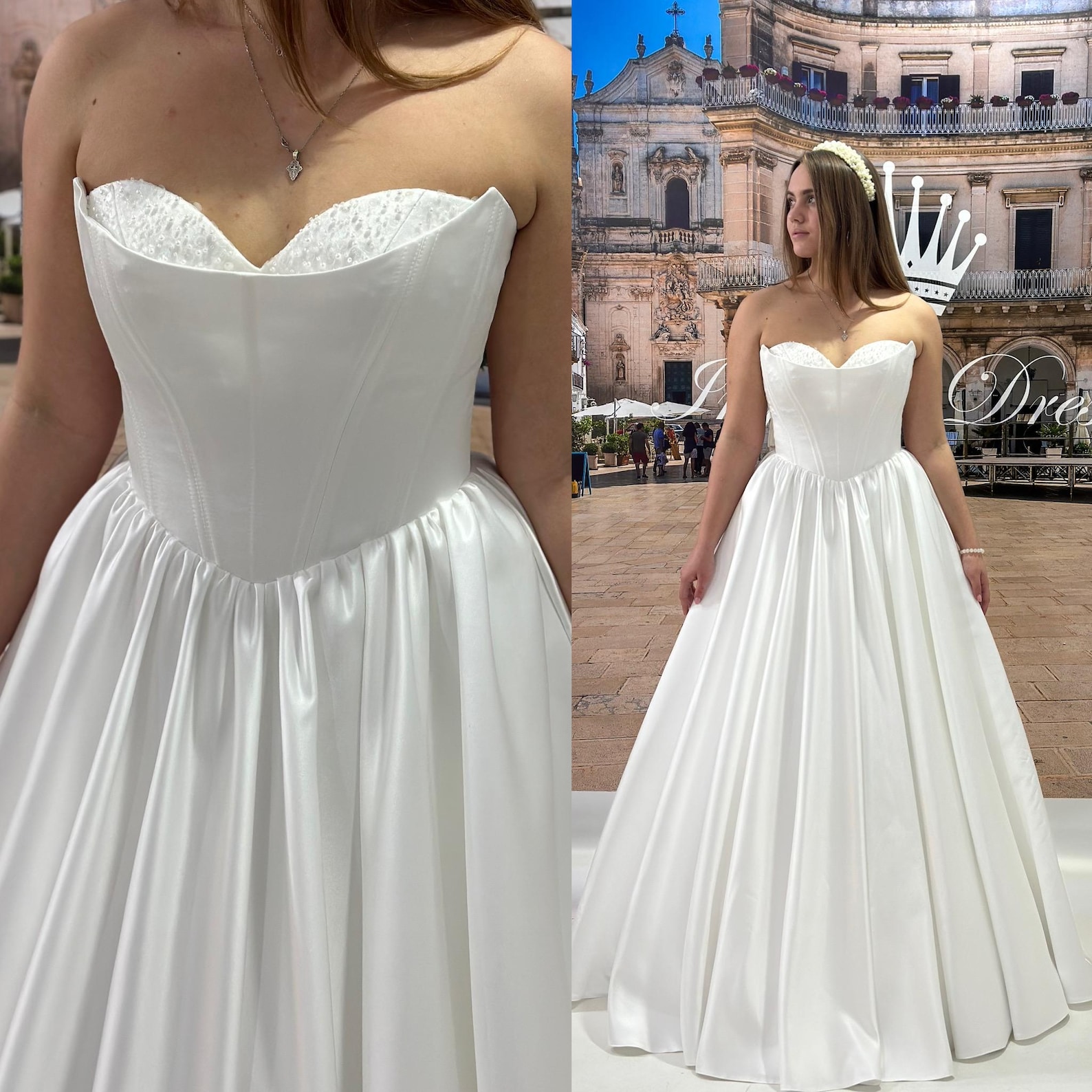 Ink Blue Satin Straps A-Line Wedding Guest Dress main image 0