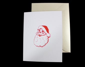 Letterpress Santa Card - A2