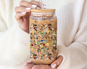 Gilmore Girl Iced Coffee Glass Cup, Bamboo Lid and Straw