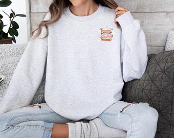 Gilmore Girl Book Stack Sweatshirt, Autumn Cozy Crewneck