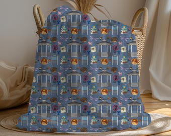 Gilmore Girl Navy Collage Fleece Blanket: Cozy TV Throw