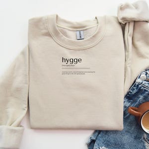Hygge Definition Crewneck Sweatshirt: Minimalist Cozy Comfort